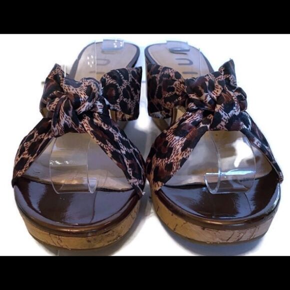 Unisa Cheetah Slide Wedge Sandals 6.5 6.5M - Picture 3 of 6